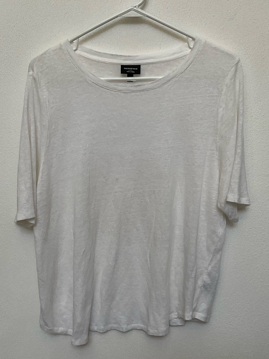 Who What Wear Tops - Whowhatwear 100% Linen White Short Sleeve Top Size X Spring Light Basic